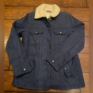 Gap Sherpa Lined Parka - Navy Blue